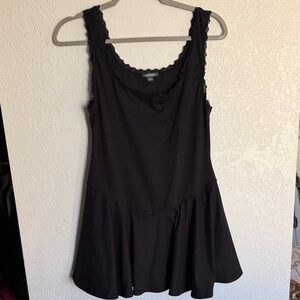 Wild Fable Black Lace-Trimmed Tennis dress